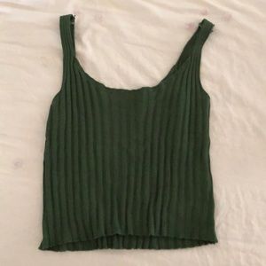 Forest green ribbed tank